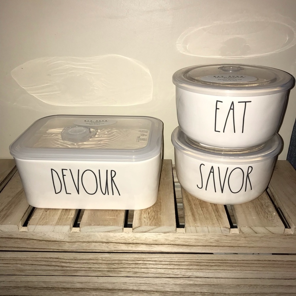 Rae Dunn food storage containers